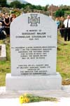 The headstone unveiled. Photo by Ken Wright